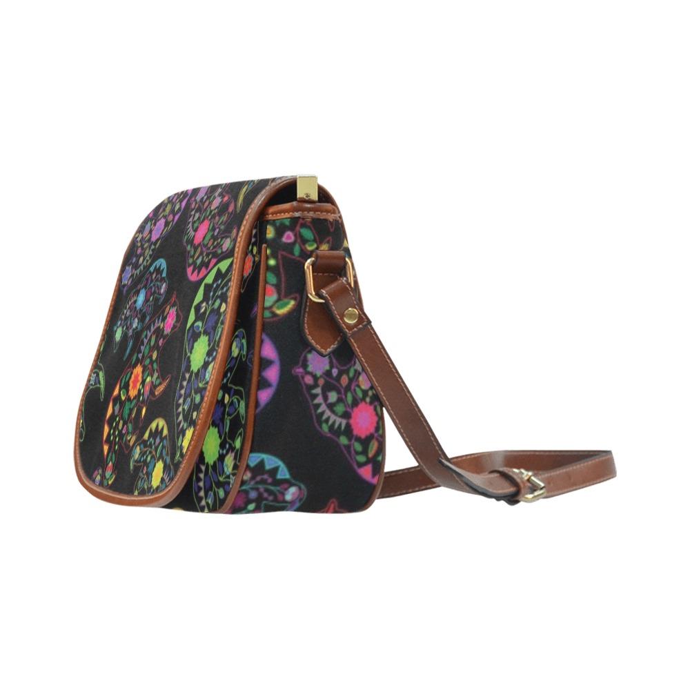 Floral Bear Saddle Bag/Large (Model 1649) bag e-joyer 