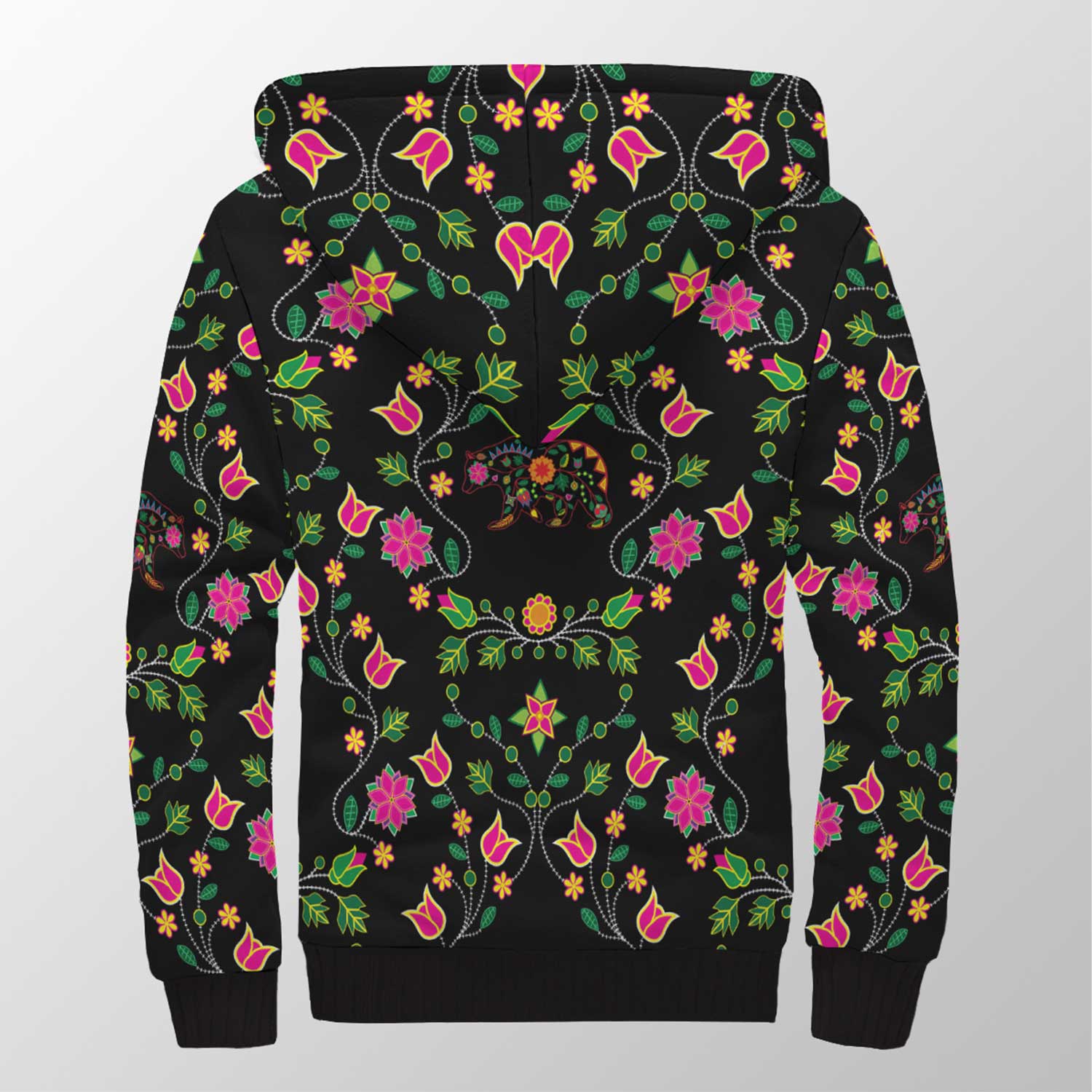 Floral Bear Sherpa Hoodie 49 Dzine 