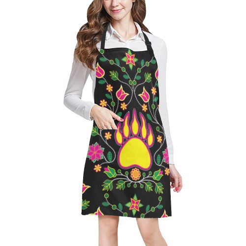 Floral Bearpaw All Over Print Apron All Over Print Apron e-joyer 