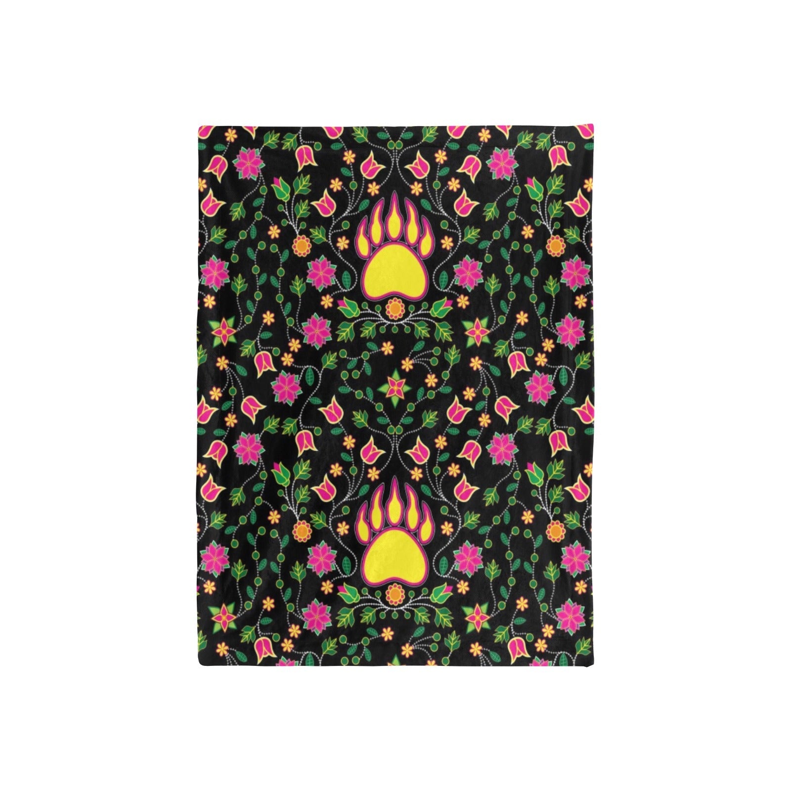 Floral Bearpaw Pink and Yellow Baby Blanket 40"x50" Baby Blanket 40"x50" e-joyer 