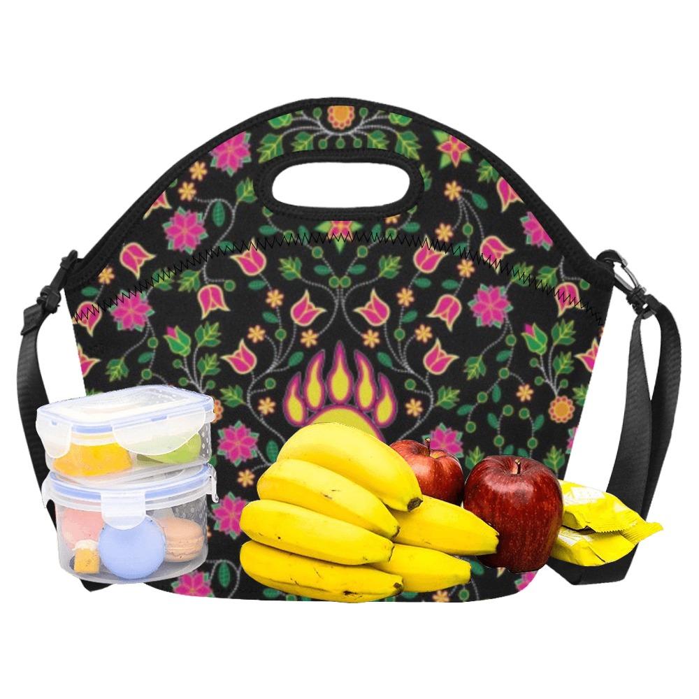 Floral Bearpaw Pink and Yellow Neoprene Lunch Bag/Large (Model 1669) bag e-joyer 