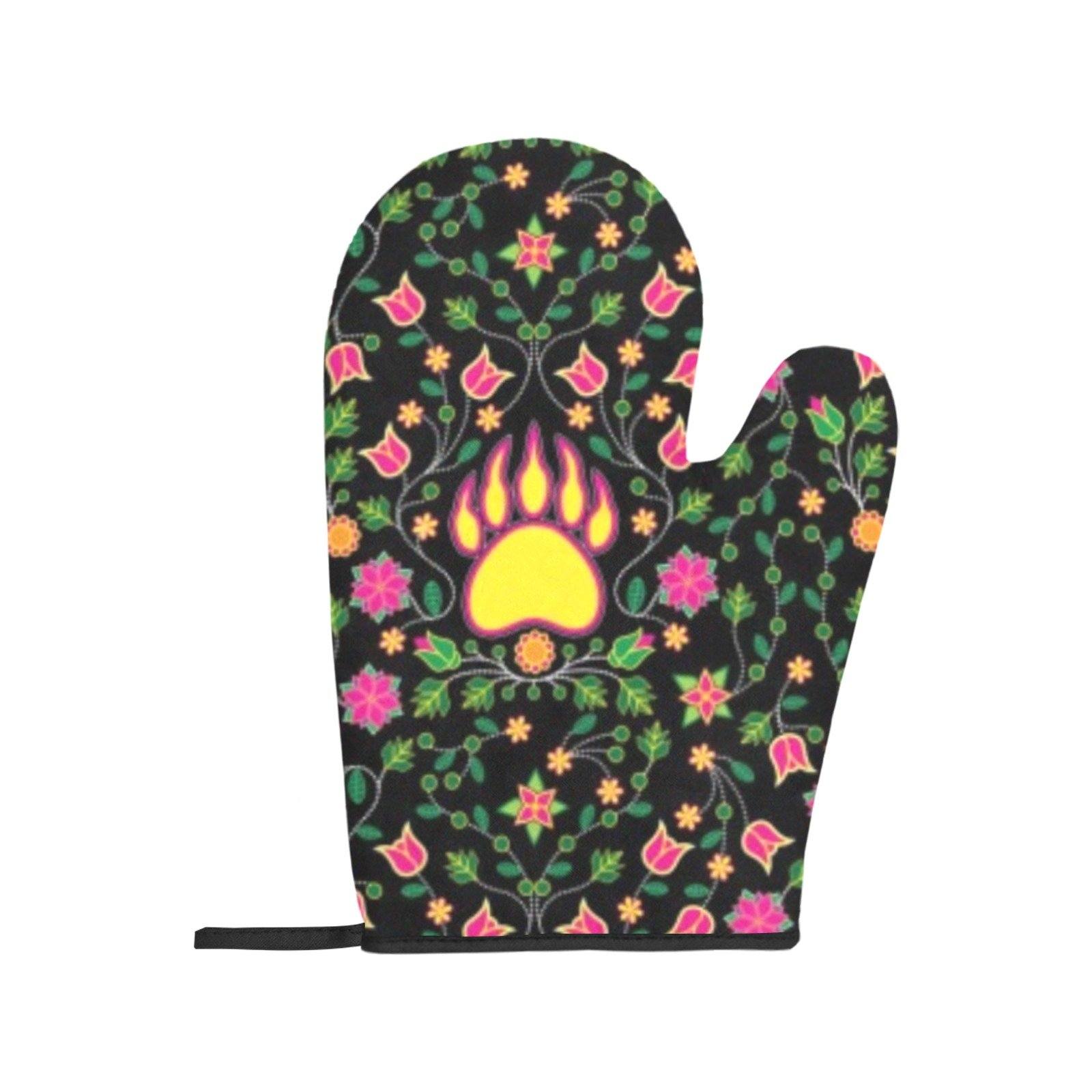 Floral Bearpaw Pink and Yellow Oven Mitt & Pot Holder Oven Mitt & Pot Holder e-joyer 
