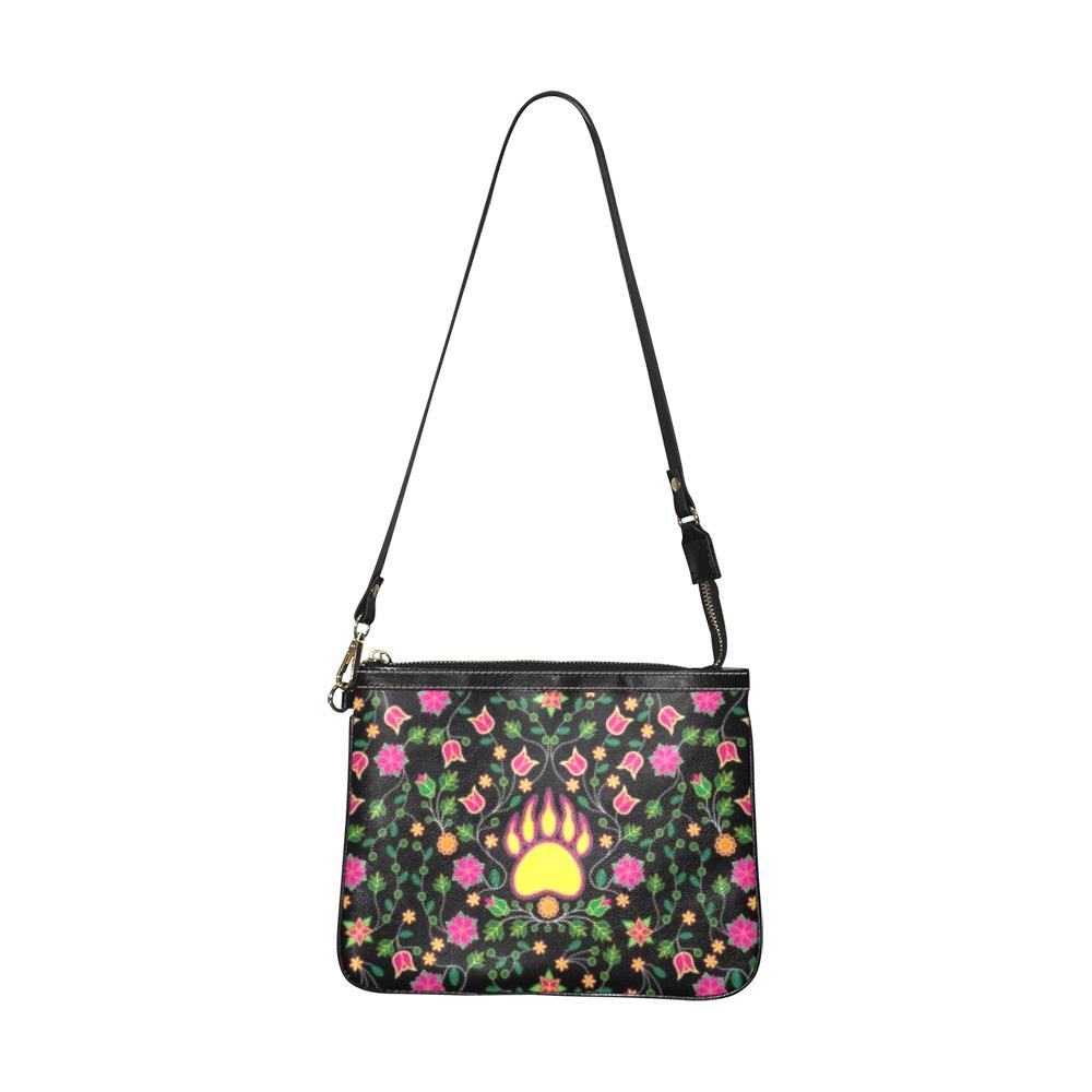 Floral Bearpaw Pink and Yellow Small Shoulder Bag (Model 1710) bag e-joyer 