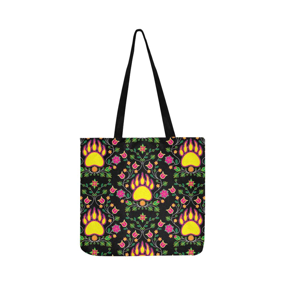 Floral Bearpaw Reusable Shopping Bag Model 1660 (Two sides) Shopping Tote Bag (1660) e-joyer 