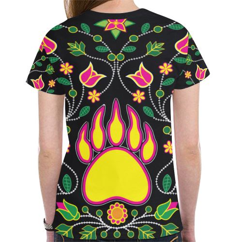 Floral Bearpaw Sunset and Yellow New All Over Print T-shirt for Women (Model T45) New All Over Print T-shirt for Women (T45) e-joyer 