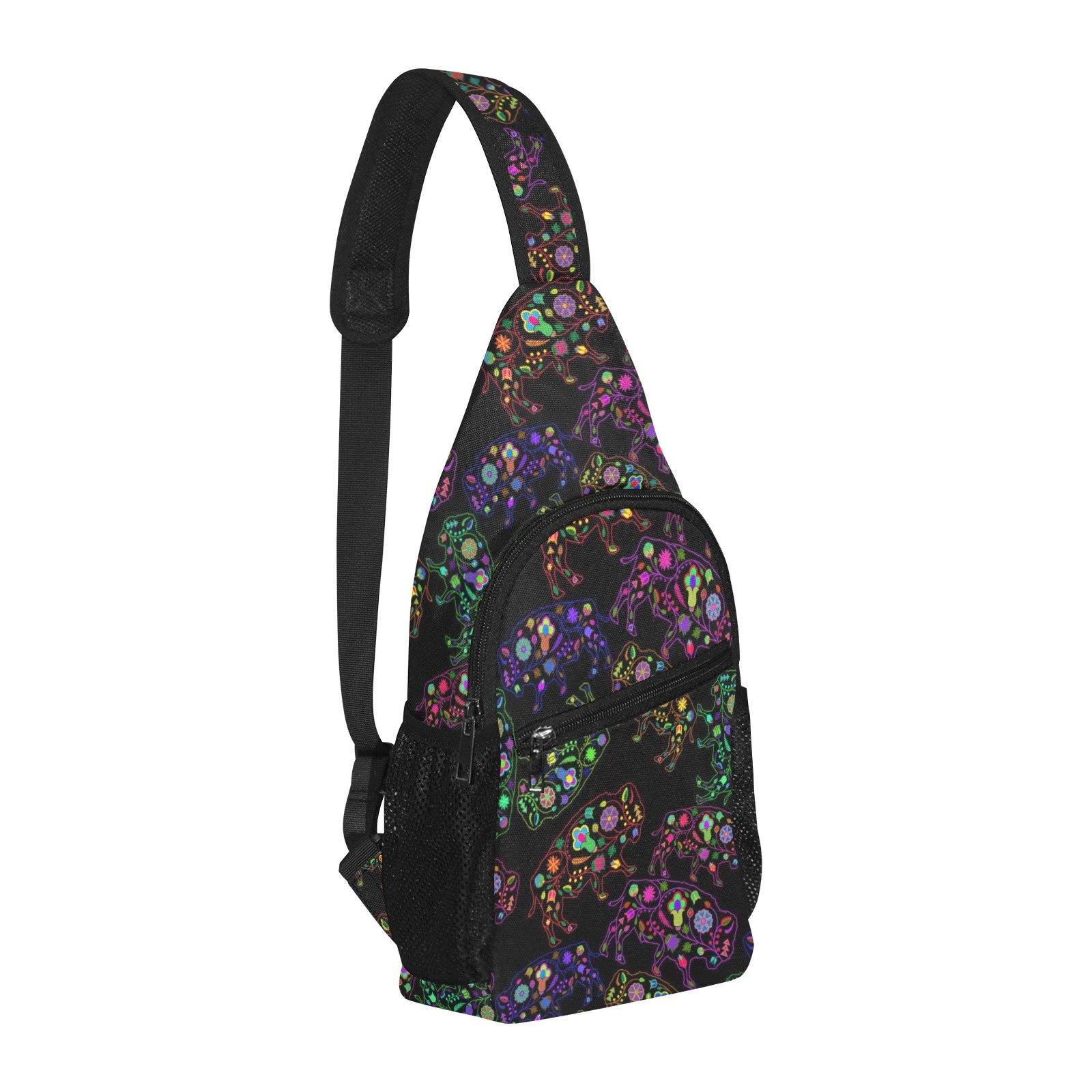 Floral Buffalo All Over Print Chest Bag (Model 1719) All Over Print Chest Bag (1719) e-joyer 