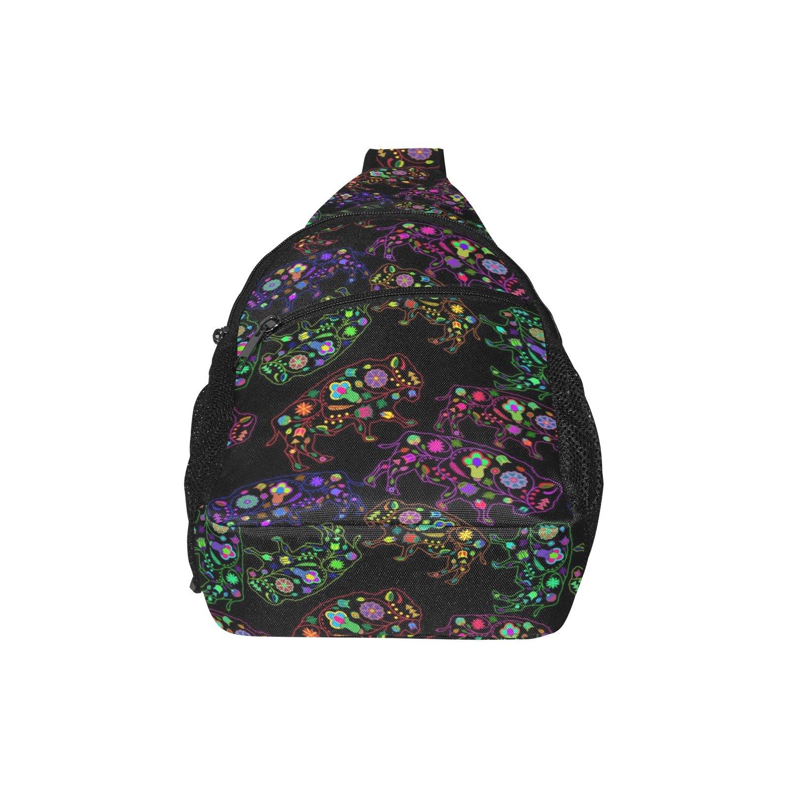 Floral Buffalo All Over Print Chest Bag (Model 1719) All Over Print Chest Bag (1719) e-joyer 