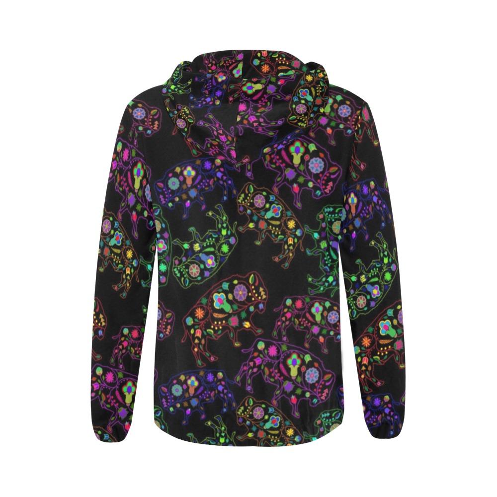 Floral Buffalo All Over Print Full Zip Hoodie for Women (Model H14) All Over Print Full Zip Hoodie for Women (H14) e-joyer 