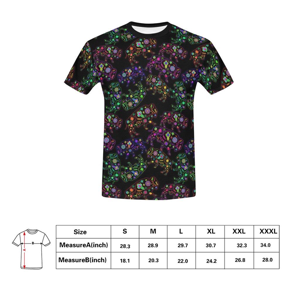 Floral Buffalo All Over Print T-Shirt for Men (USA Size) (Model T40) All Over Print T-Shirt for Men (T40) e-joyer 