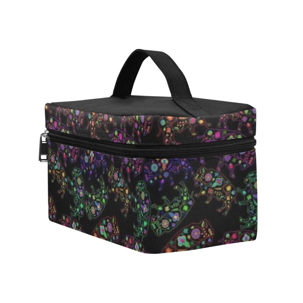 Floral Buffalo Cosmetic Bag/Large (Model 1658) Cosmetic Bag e-joyer 