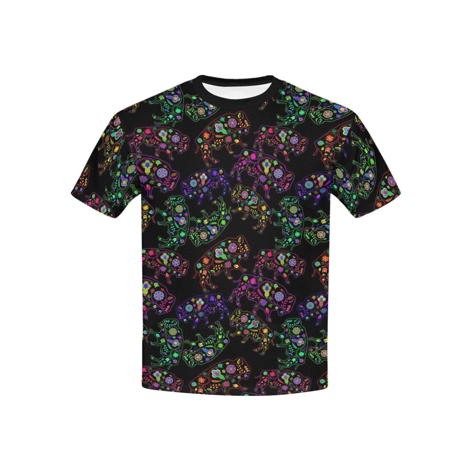 Floral Buffalo Kids' All Over Print T-shirt (USA Size) (Model T40) All Over Print T-shirt for Kid (T40) e-joyer 