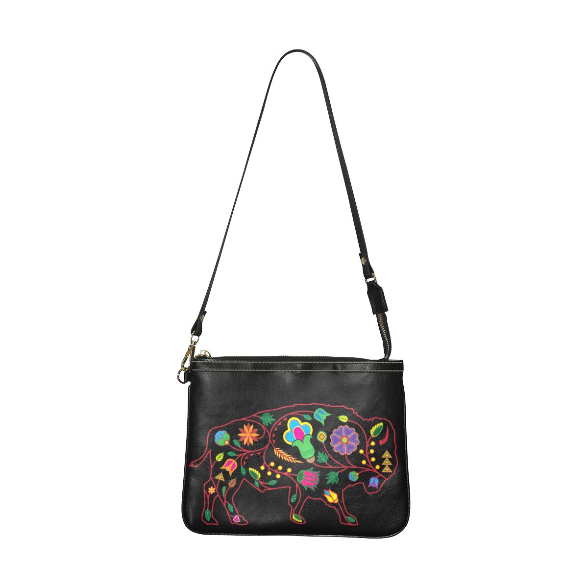 Floral Buffalo Small Shoulder Bag (Model 1710) Small Shoulder Bag (1710) e-joyer 