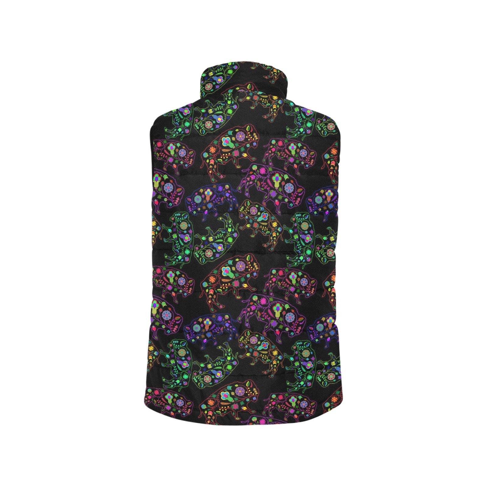 Floral Buffalo Women's Padded Vest Jacket (Model H44) Women's Padded Vest Jacket (H44) e-joyer 