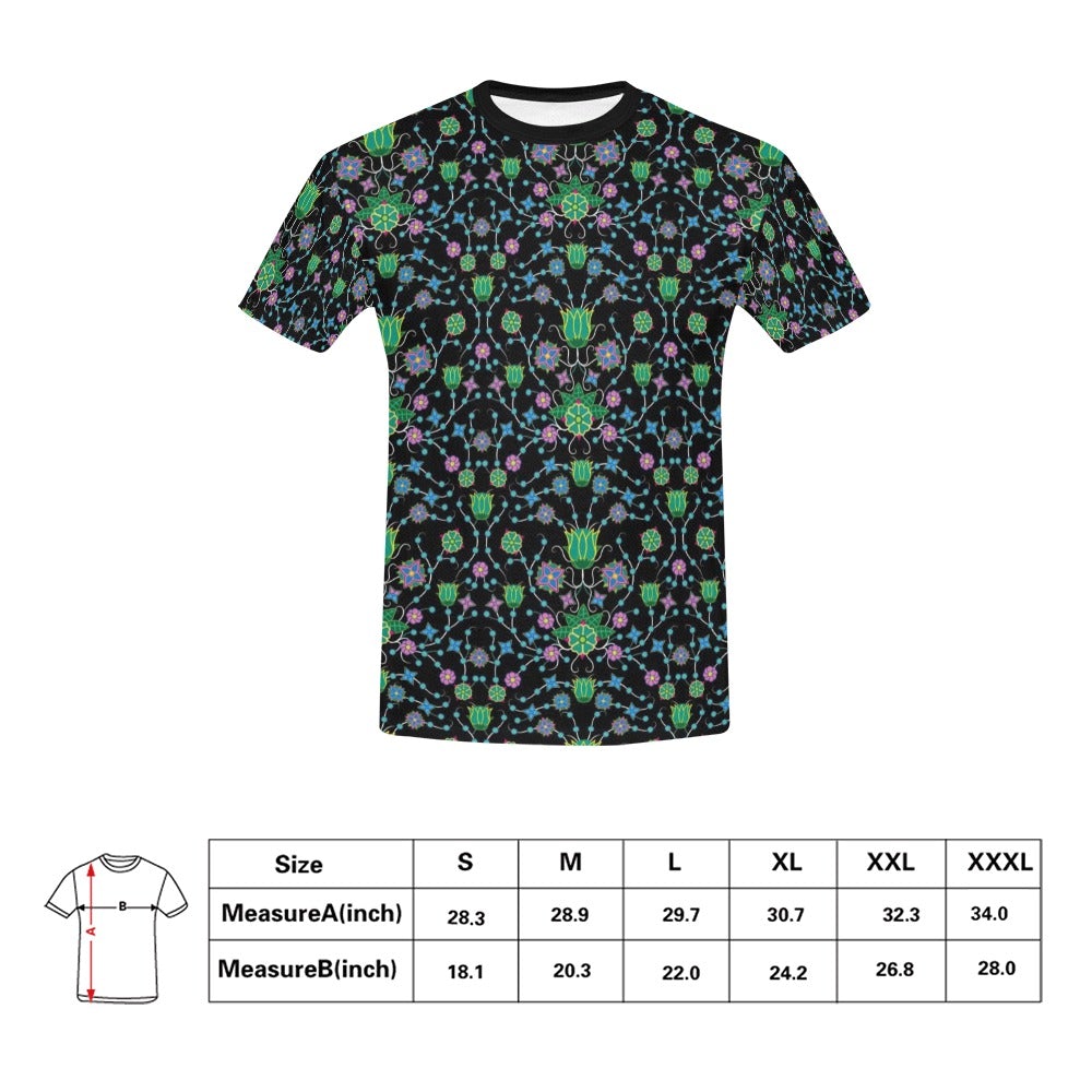 Floral Damask Garden All Over Print T-Shirt for Men (USA Size) (Model T40) All Over Print T-Shirt for Men (T40) e-joyer 