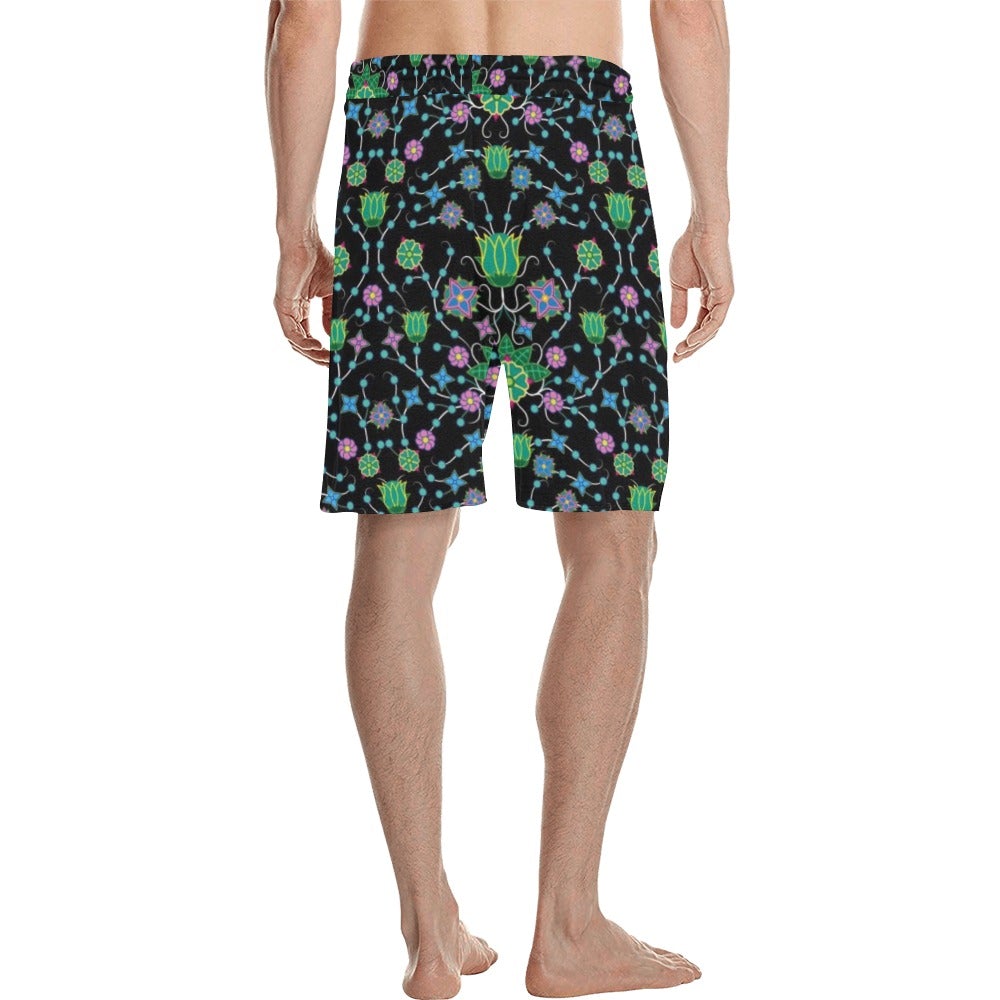 Floral Damask Garden Men's All Over Print Casual Shorts (Model L23) short e-joyer 