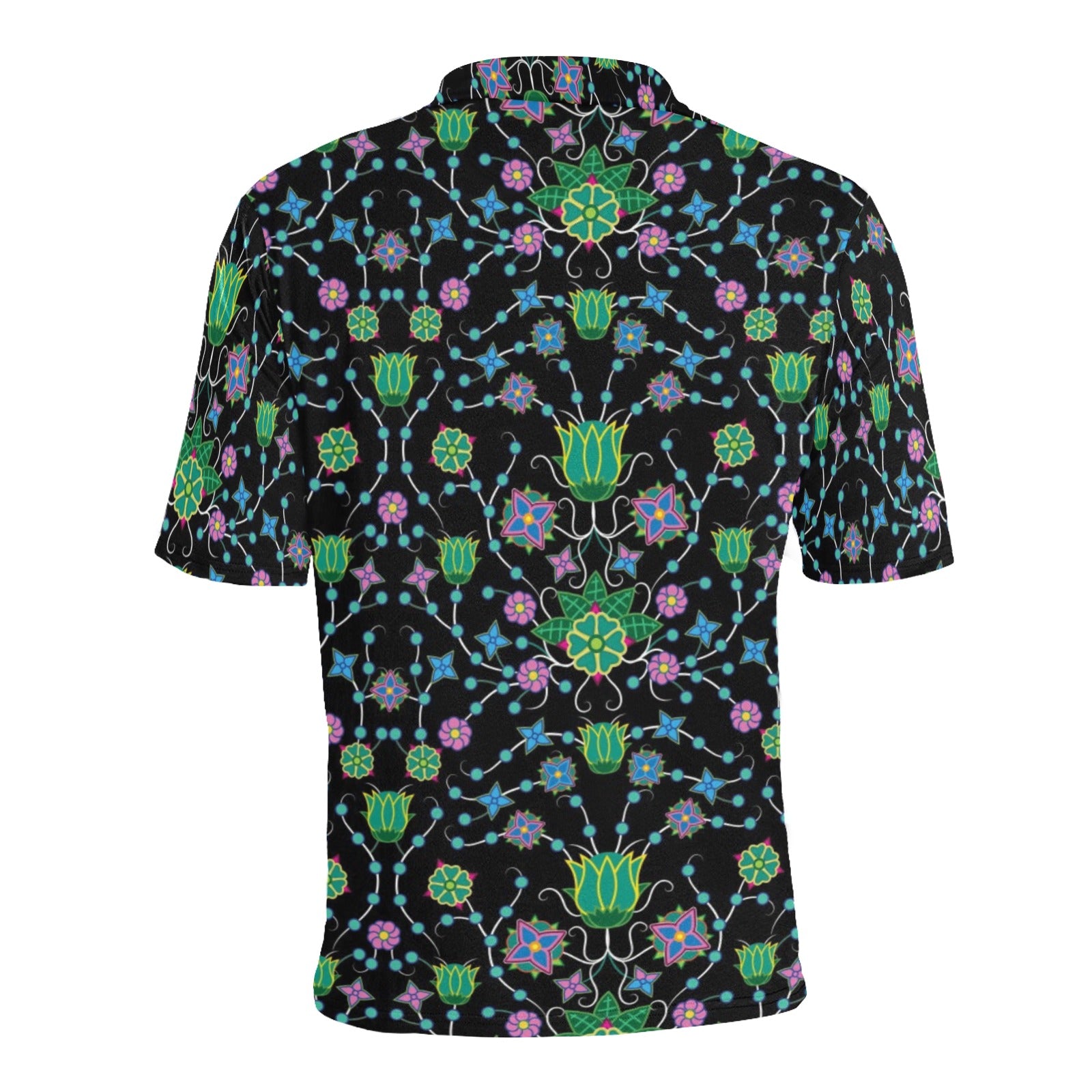 Floral Damask Garden Men's All Over Print Polo Shirt (Model T55) Men's Polo Shirt (Model T55) e-joyer 