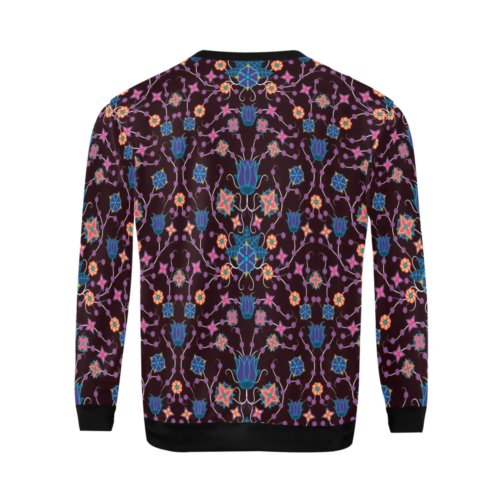 Floral Damask Purple All Over Print Crewneck Sweatshirt for Men (Model H18) shirt e-joyer 