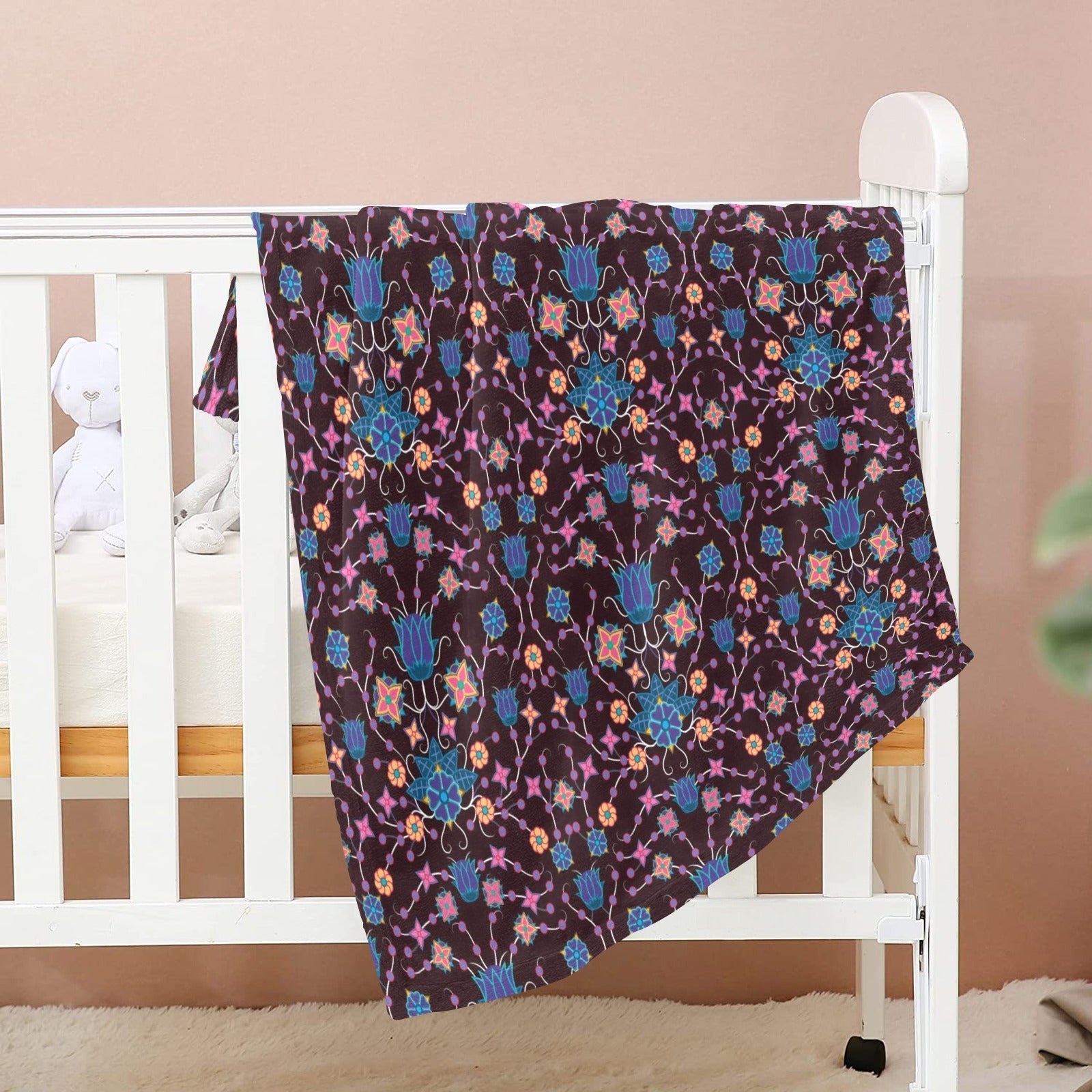 Floral Damask Purple Baby Blanket 40"x50" Baby Blanket 40"x50" e-joyer 