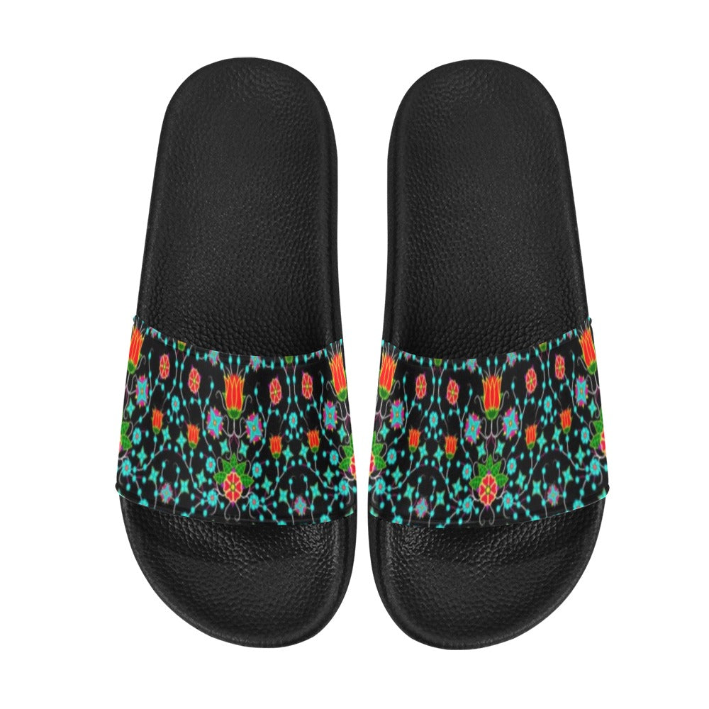 Floral Damask Upgrade Women's Slide Sandals (Model 057) sandals e-joyer 