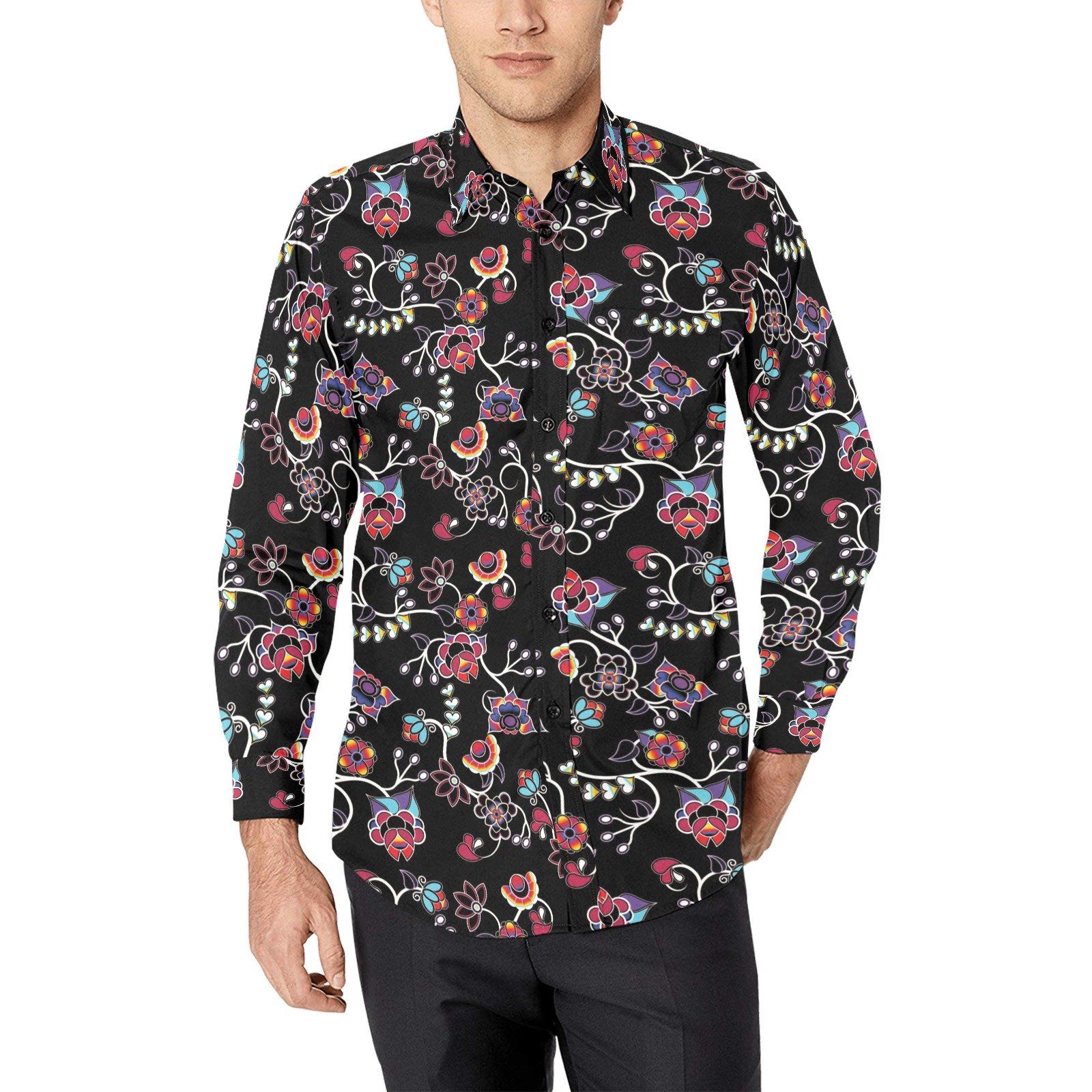 Floral Danseur Men's All Over Print Casual Dress Shirt (Model T61) Men's Dress Shirt (T61) e-joyer 