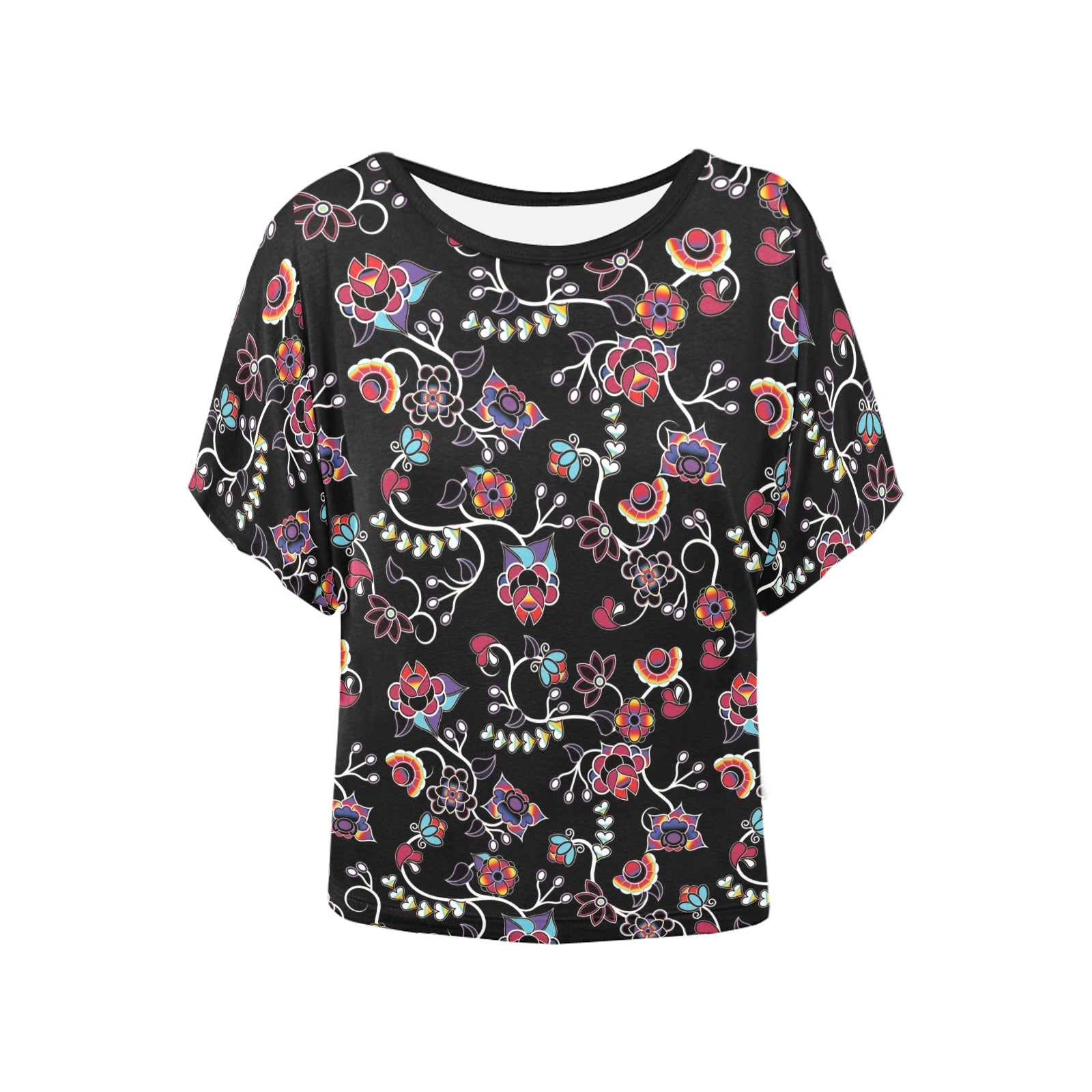 Floral Danseur Women's Batwing-Sleeved Blouse T shirt (Model T44) Women's Batwing-Sleeved Blouse T shirt (T44) e-joyer 