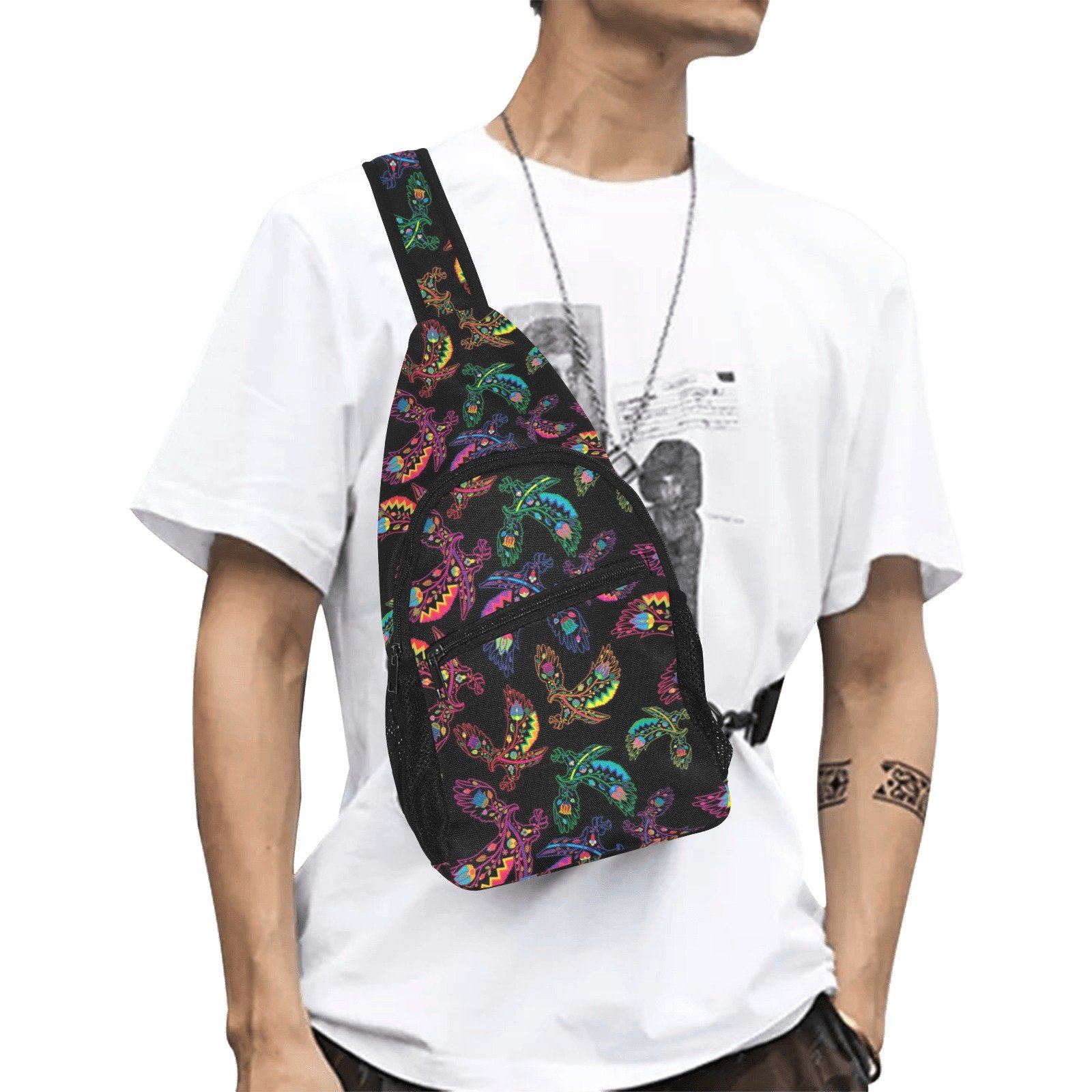 Floral Eagle All Over Print Chest Bag (Model 1719) All Over Print Chest Bag (1719) e-joyer 