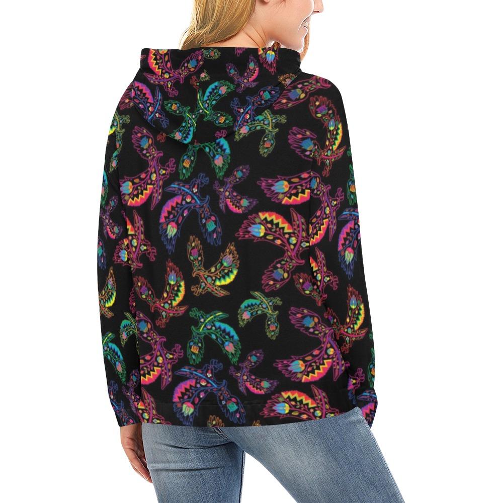 Floral Eagle All Over Print Hoodie for Women (USA Size) (Model H13) All Over Print Hoodie for Women (H13) e-joyer 