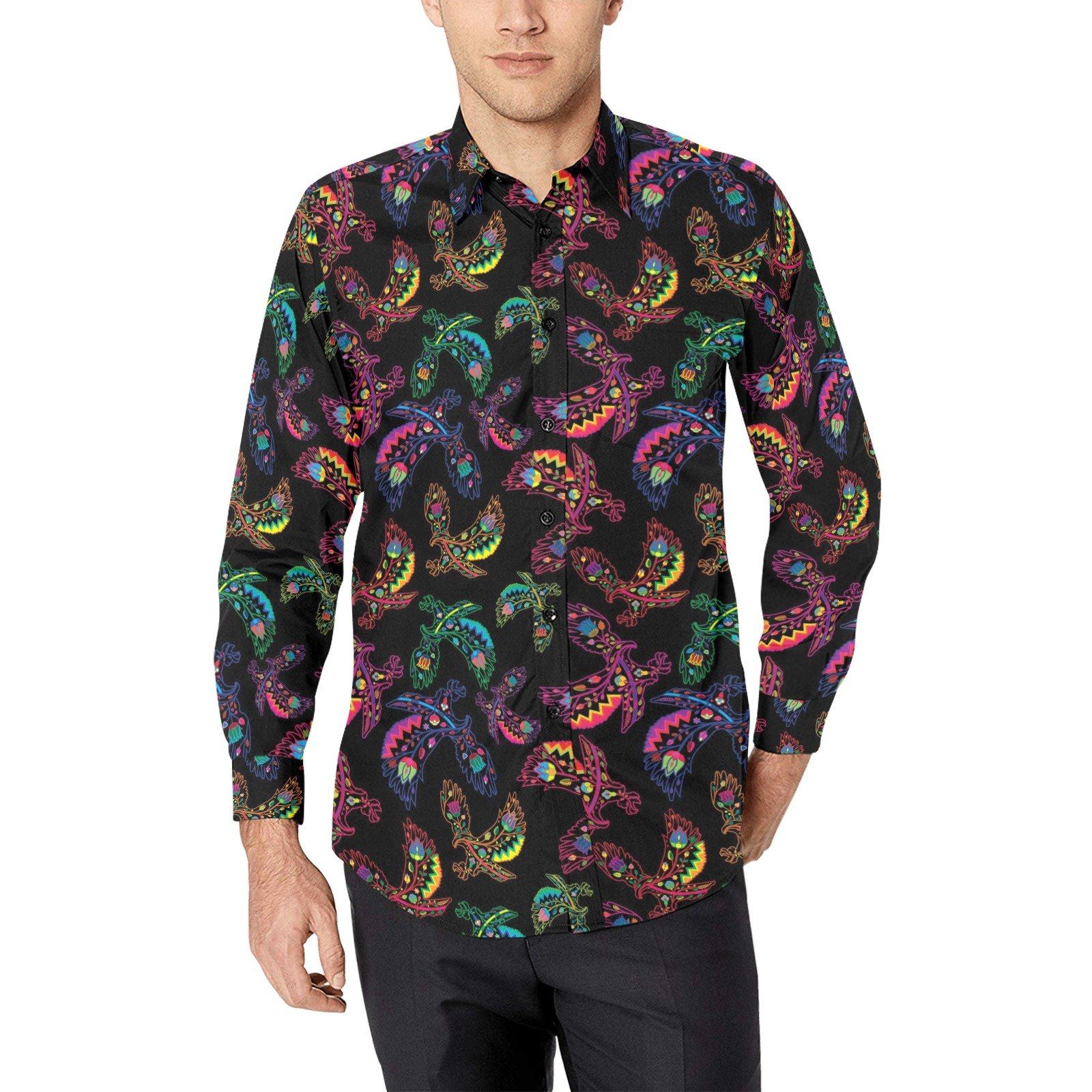 Floral Eagle Men's All Over Print Casual Dress Shirt (Model T61) Men's Dress Shirt (T61) e-joyer 