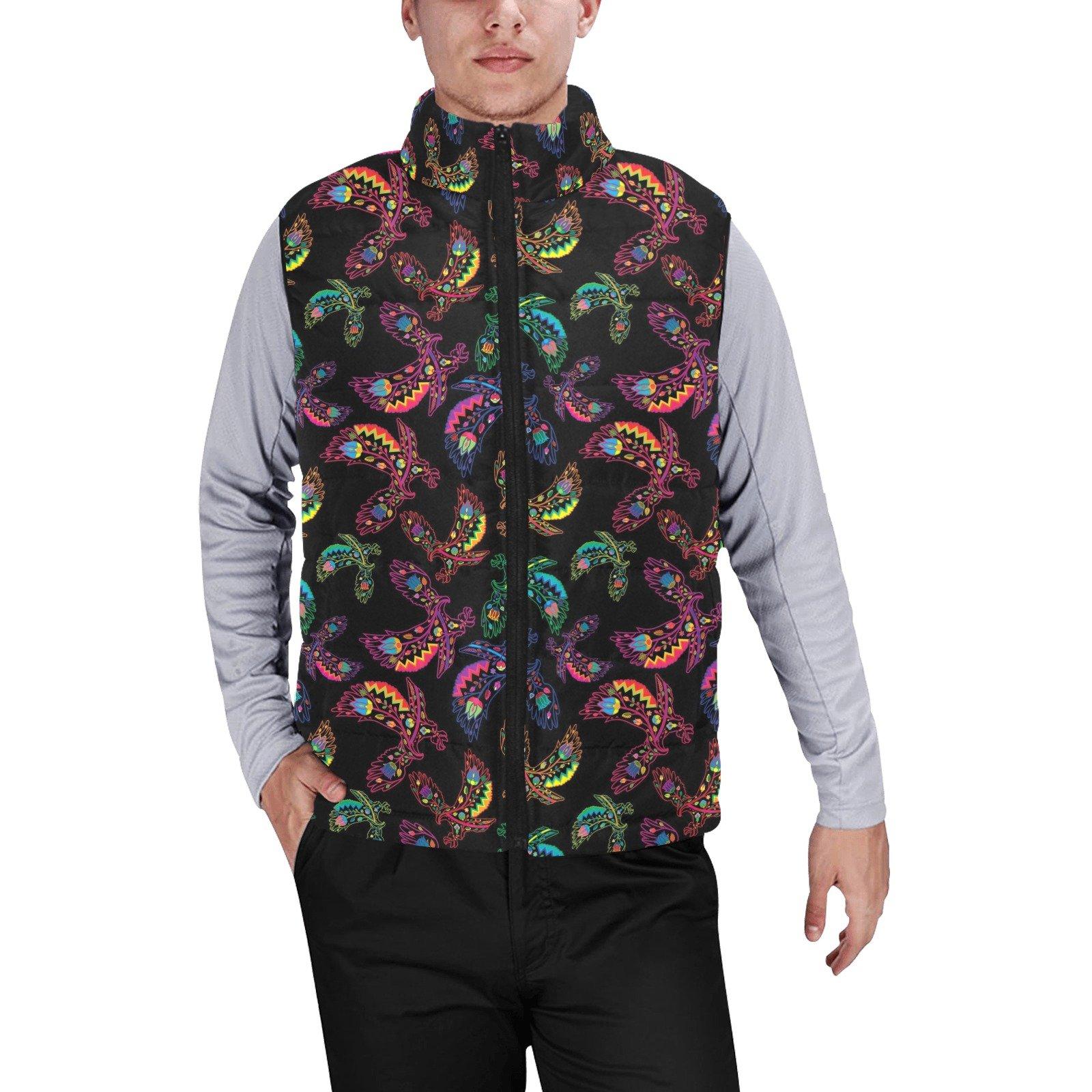 Floral Eagle Men's Padded Vest Jacket (Model H44) Men's Padded Vest Jacket (H44) e-joyer 