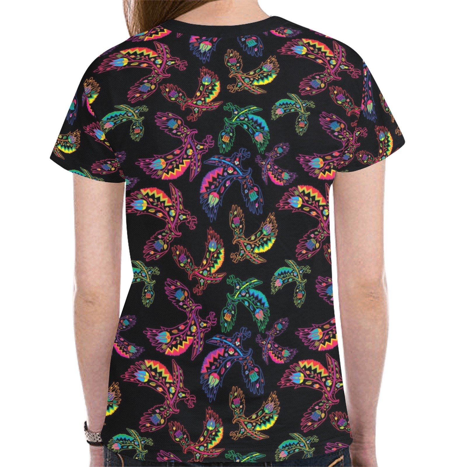 Floral Eagle New All Over Print T-shirt for Women (Model T45) tshirt e-joyer 