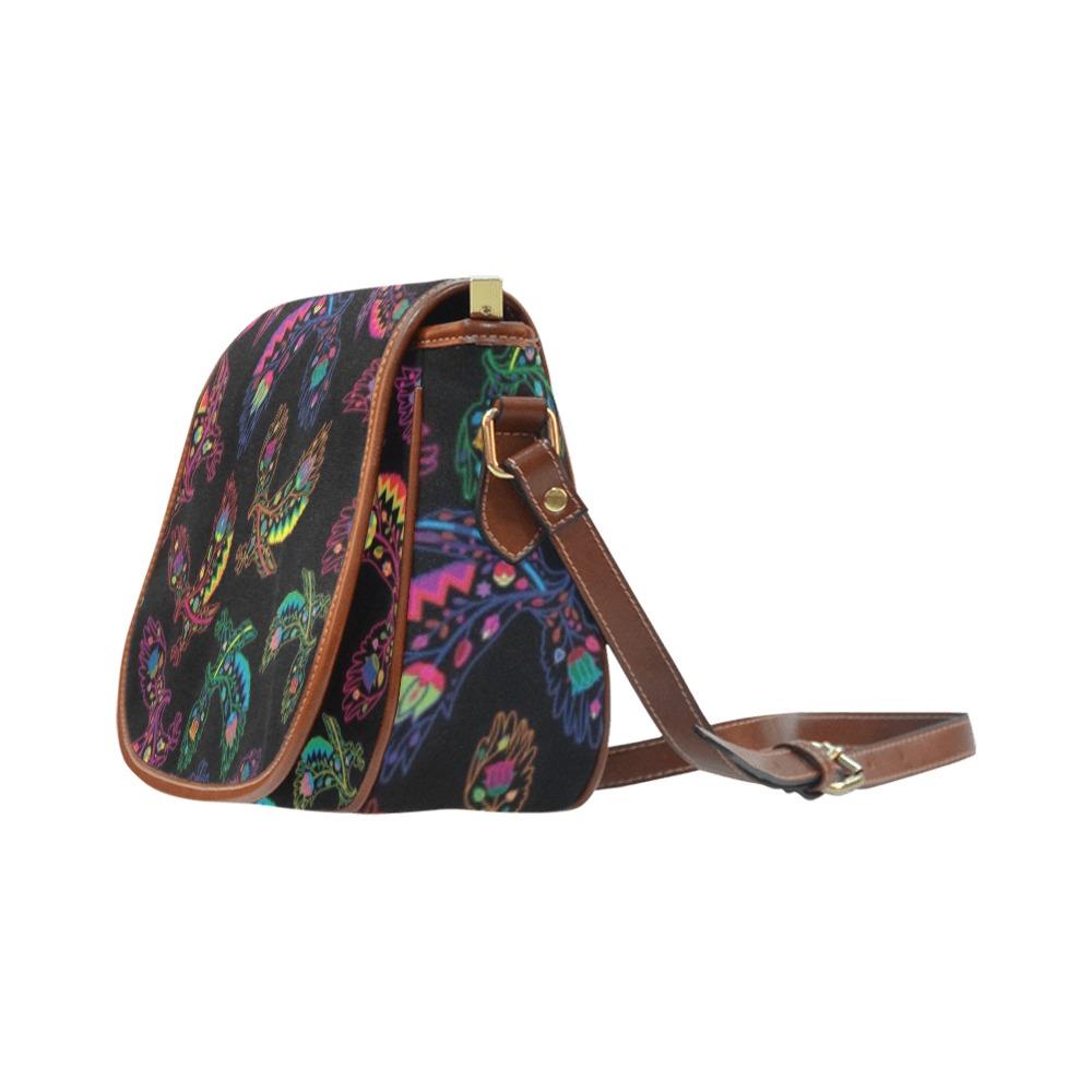 Floral Eagle Saddle Bag/Large (Model 1649) bag e-joyer 