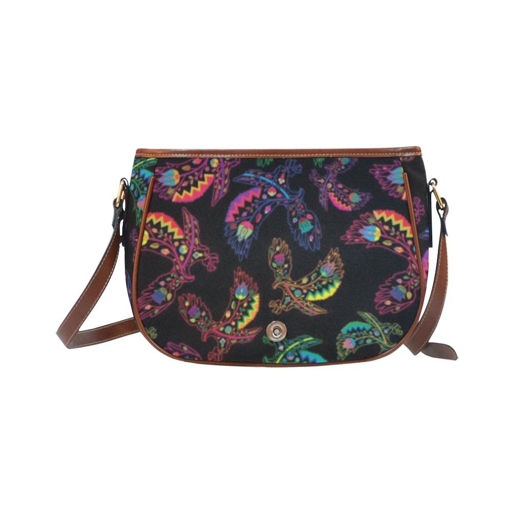 Floral Eagle Saddle Bag/Small (Model 1649) Full Customization bag e-joyer 