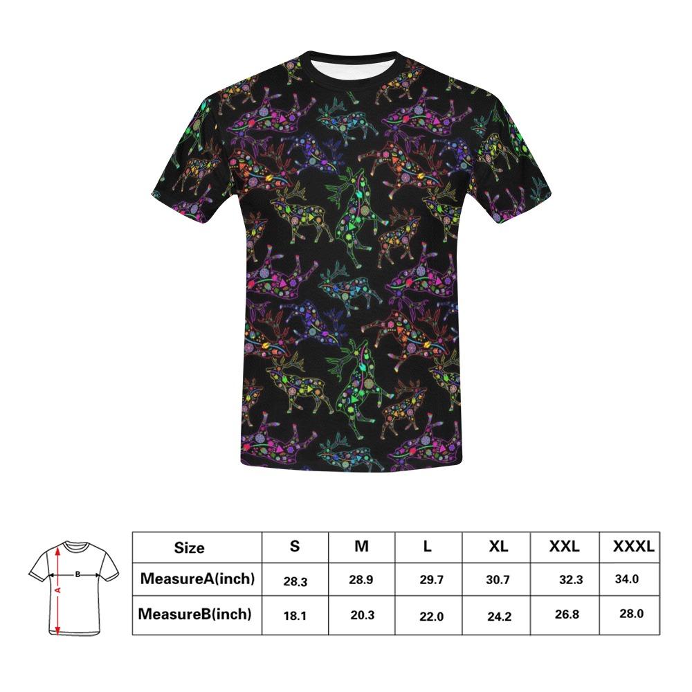 Floral Elk All Over Print T-Shirt for Men (USA Size) (Model T40) All Over Print T-Shirt for Men (T40) e-joyer 