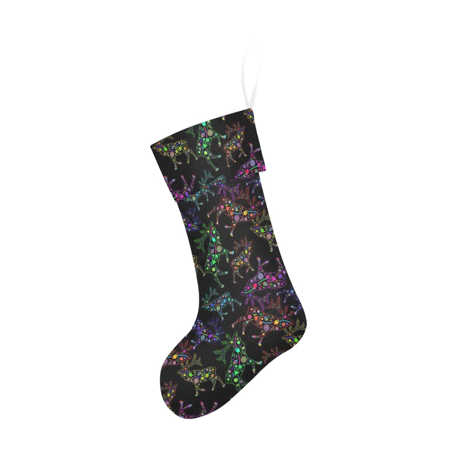 Floral Elk Christmas Stocking holiday stocking e-joyer 