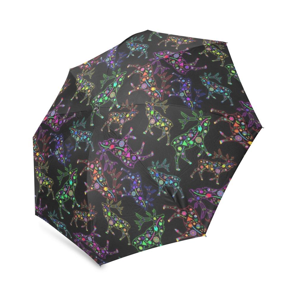 Floral Elk Foldable Umbrella (Model U01) Foldable Umbrella e-joyer 