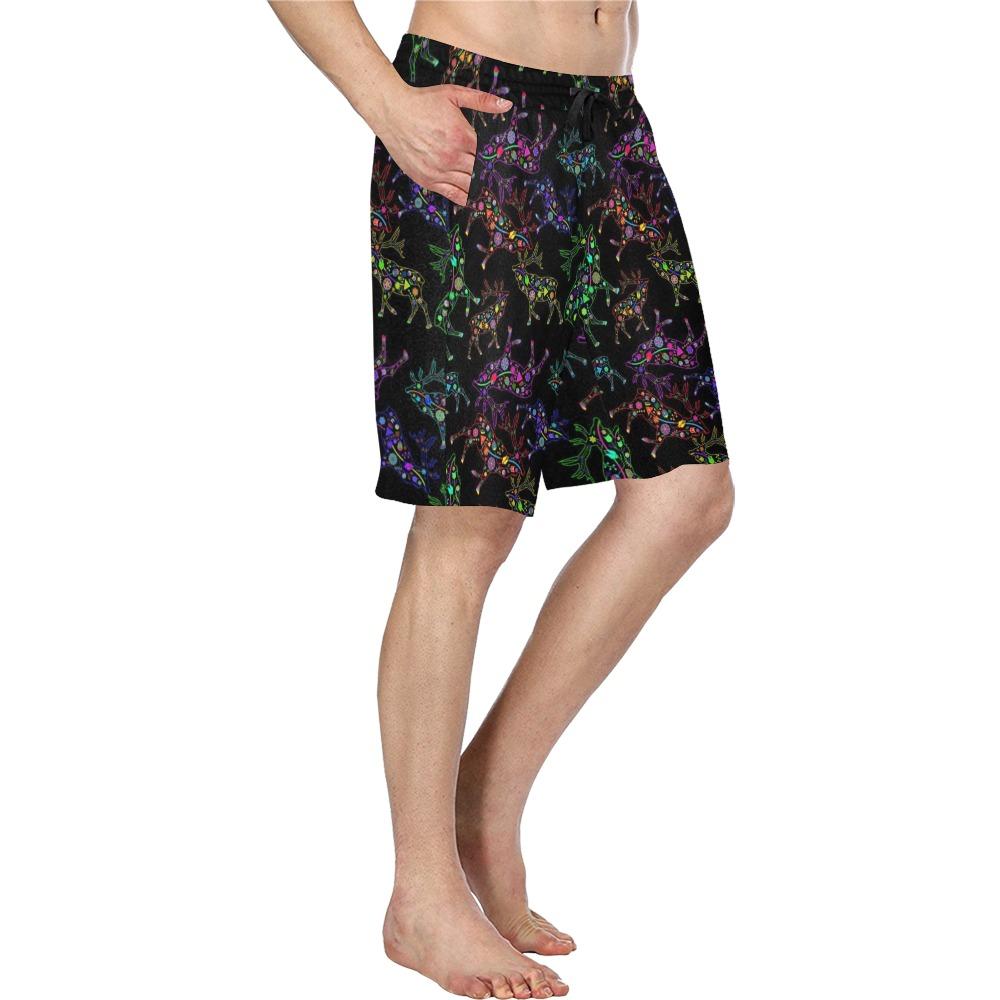 Floral Elk Men's All Over Print Casual Shorts (Model L23) Men's Casual Shorts (L23) e-joyer 