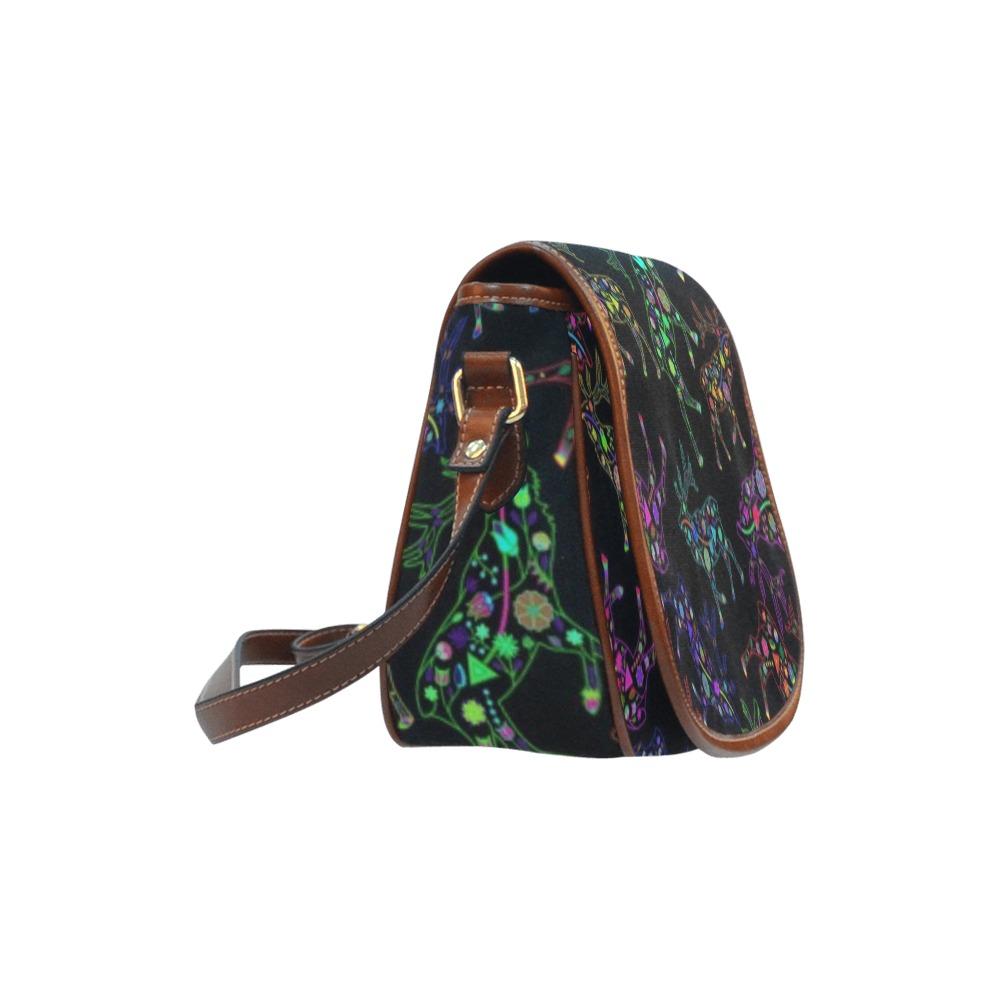 Floral Elk Saddle Bag/Large (Model 1649) bag e-joyer 