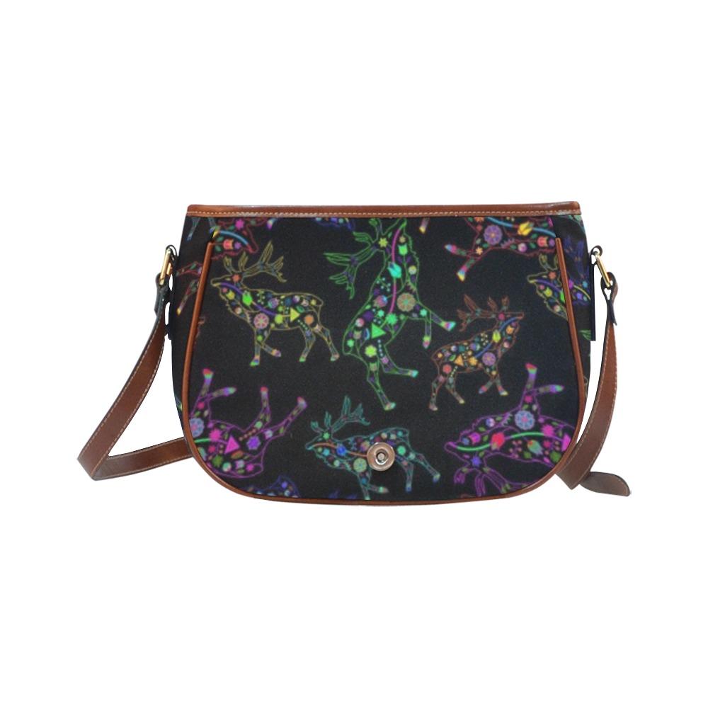 Floral Elk Saddle Bag/Small (Model 1649) Full Customization bag e-joyer 