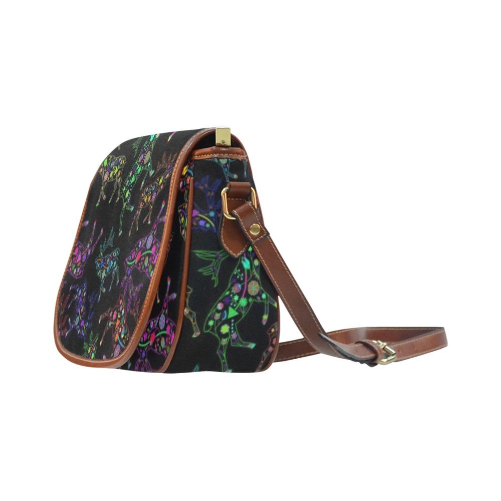 Floral Elk Saddle Bag/Small (Model 1649) Full Customization bag e-joyer 