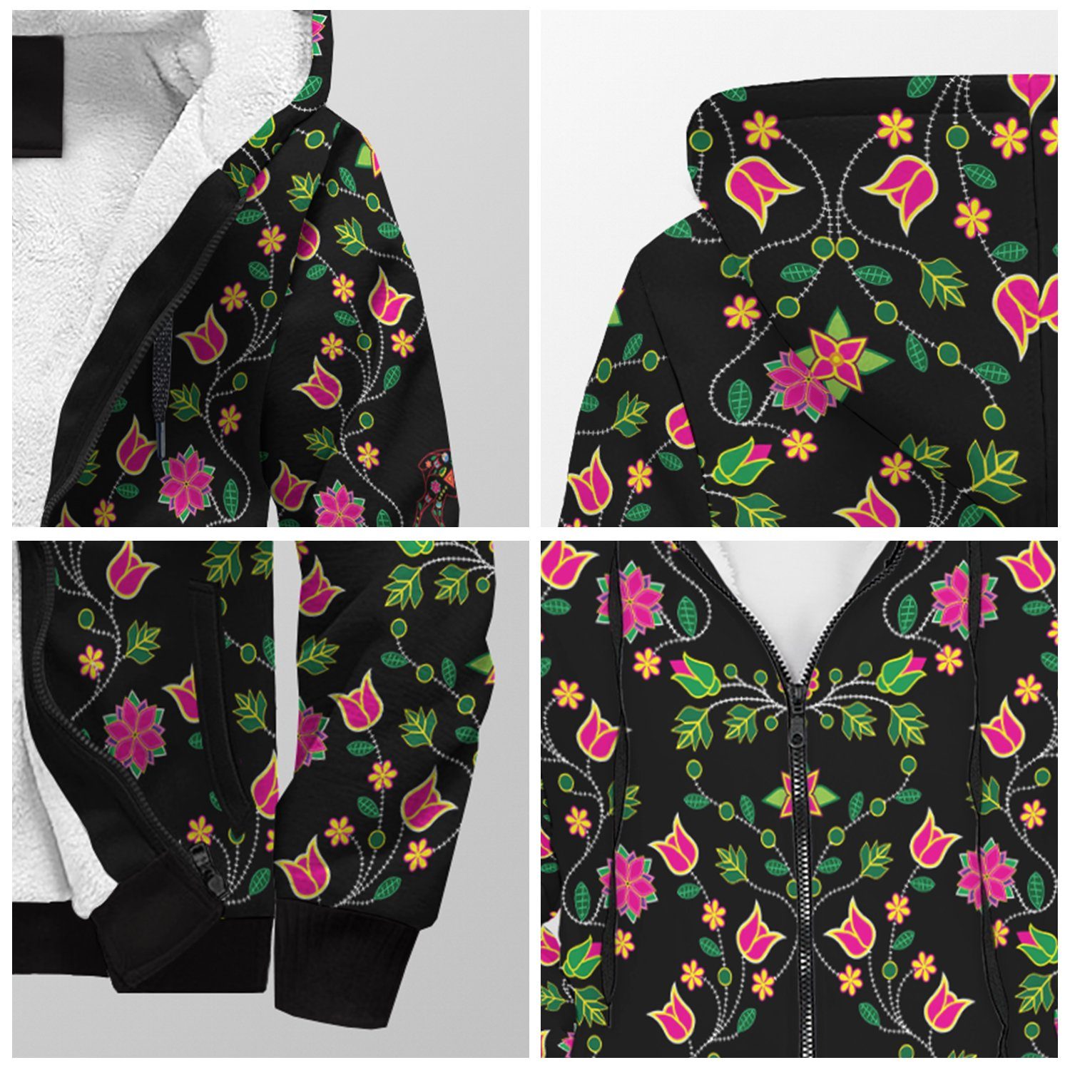 Floral Elk Sherpa Hoodie 49 Dzine 