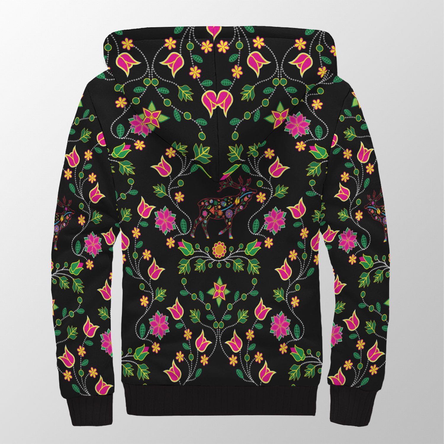 Floral Elk Sherpa Hoodie 49 Dzine 