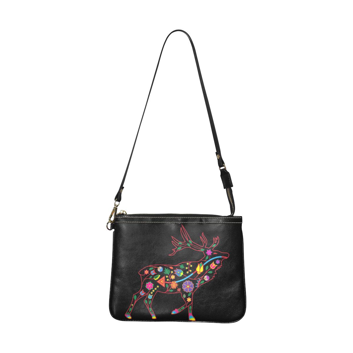 Floral Elk Small Shoulder Bag (Model 1710) Small Shoulder Bag (1710) e-joyer 