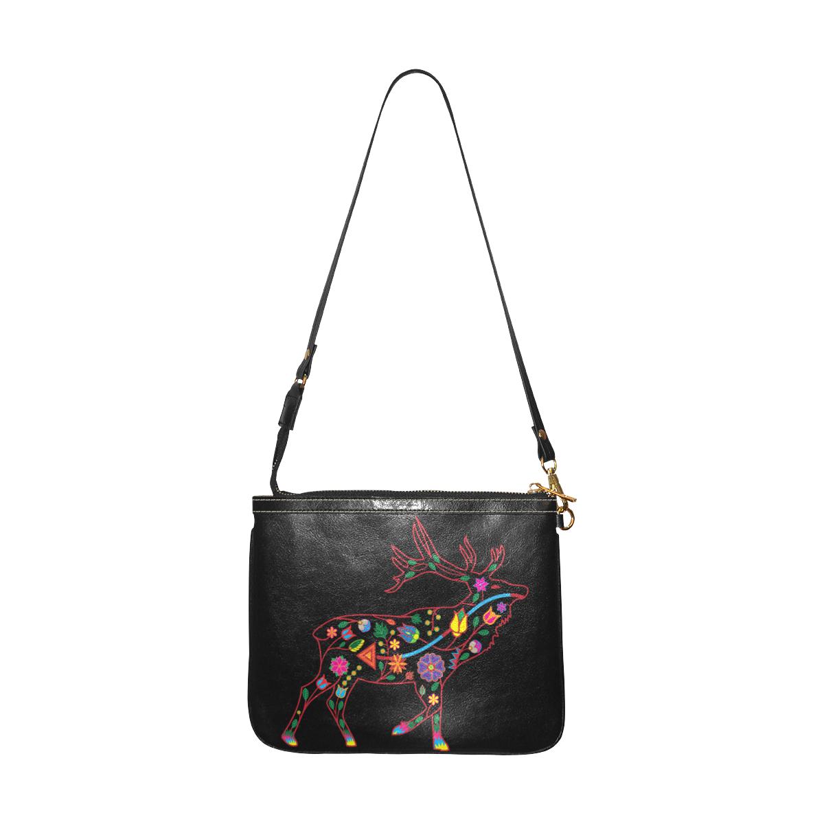 Floral Elk Small Shoulder Bag (Model 1710) Small Shoulder Bag (1710) e-joyer 