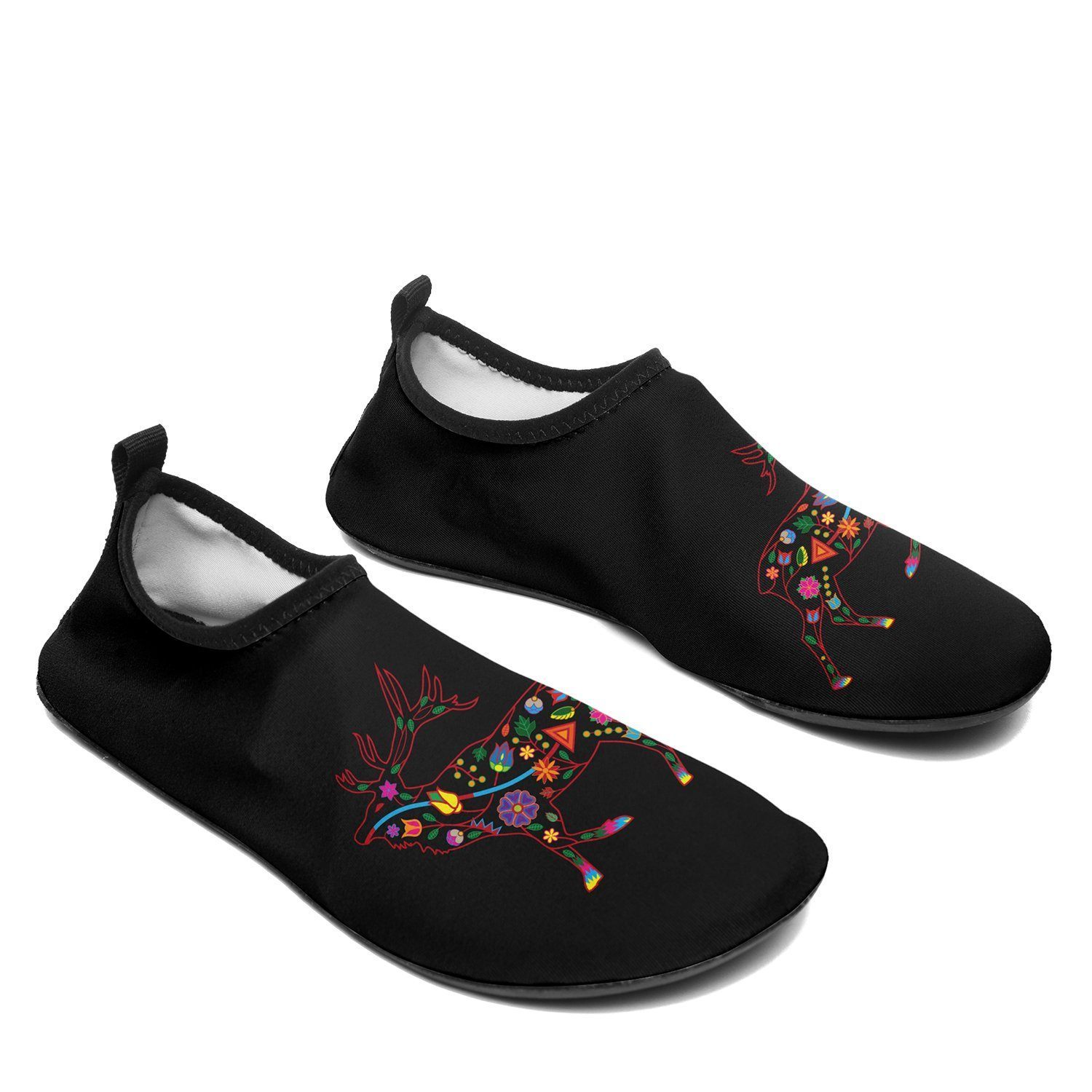 Floral Elk Sockamoccs Kid's Slip On Shoes 49 Dzine 