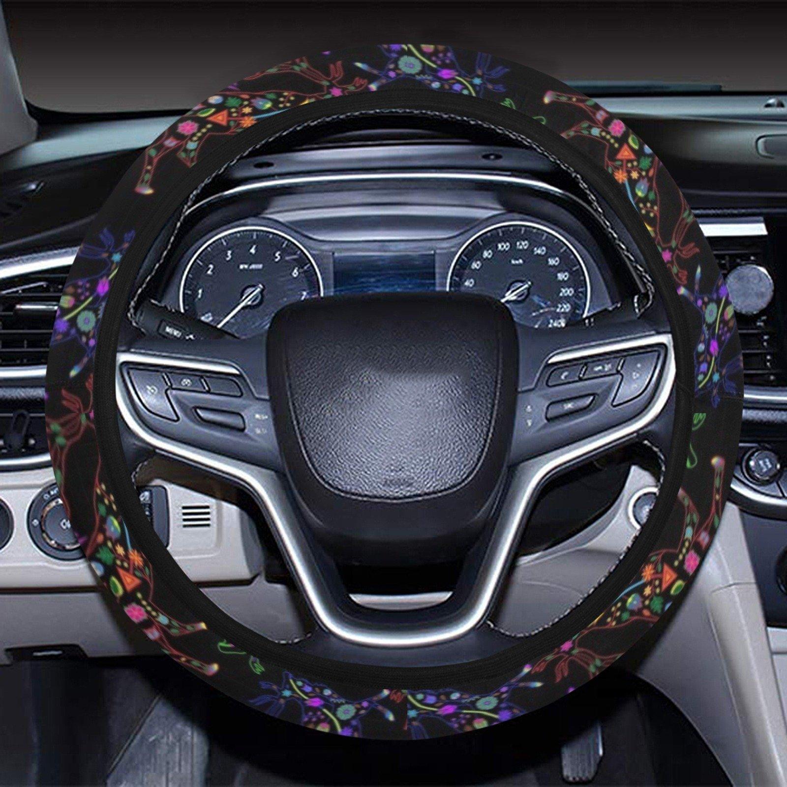 Floral Elk Steering Wheel Cover with Elastic Edge Steering Wheel Cover with Elastic Edge e-joyer 