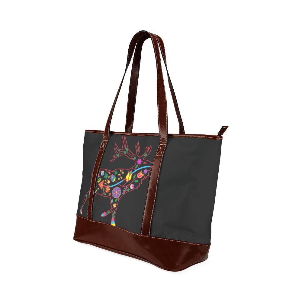 Floral Elk Tote Handbag (Model 1642) Tote Handbags (1642) e-joyer 