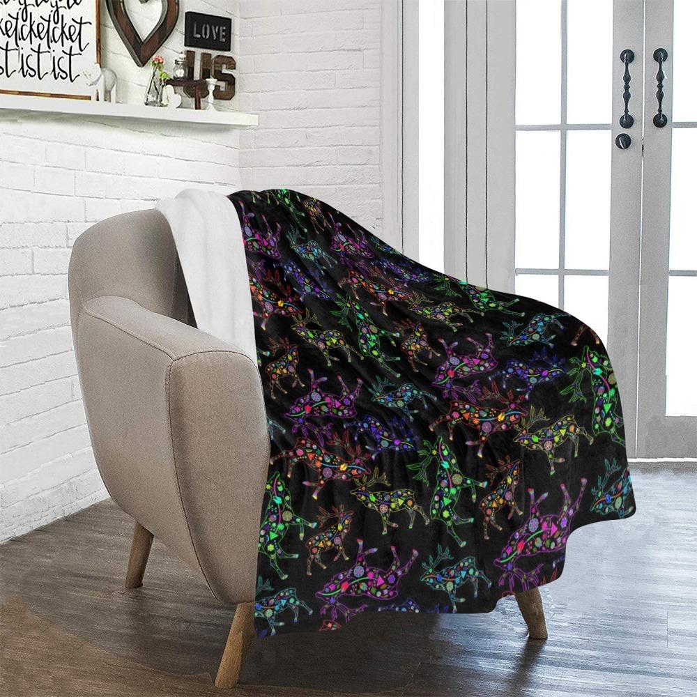 Floral Elk Ultra-Soft Micro Fleece Blanket 40"x50" Ultra-Soft Blanket 40''x50'' e-joyer 