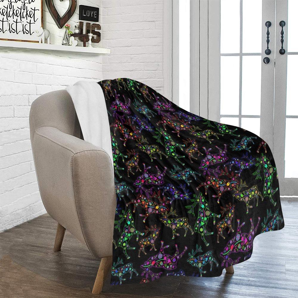 Floral Elk Ultra-Soft Micro Fleece Blanket 50"x60" Ultra-Soft Blanket 50''x60'' e-joyer 