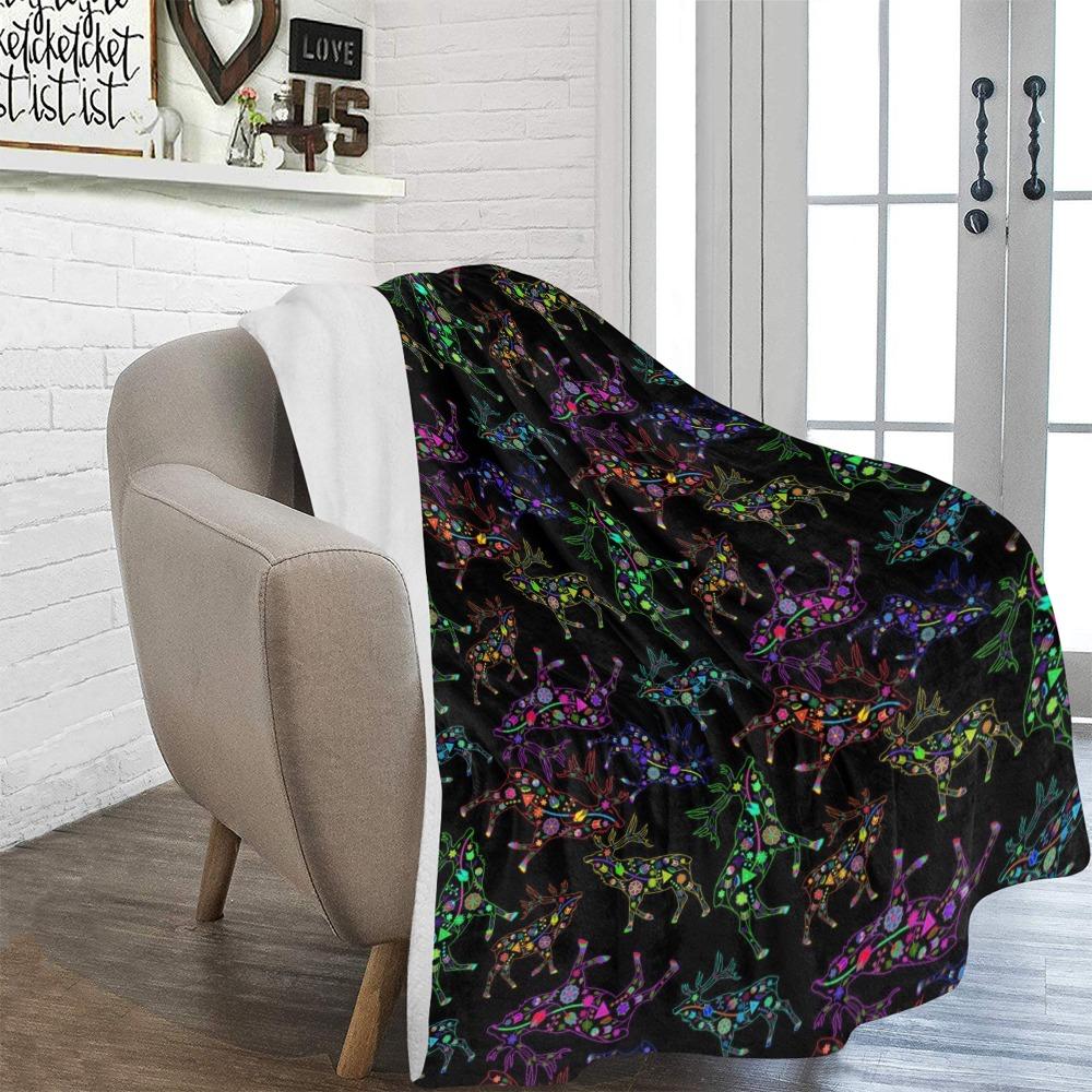 Floral Elk Ultra-Soft Micro Fleece Blanket 60"x80" Ultra-Soft Blanket 60''x80'' e-joyer 