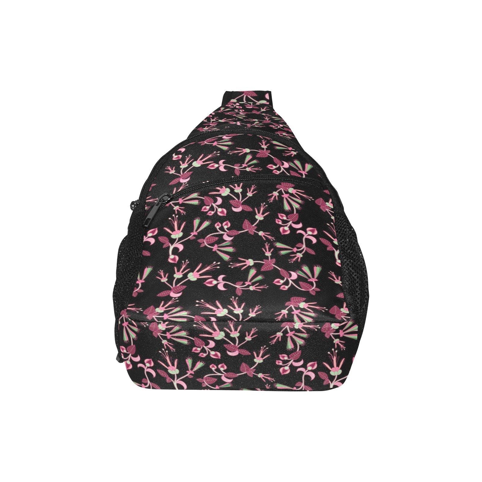 Floral Green Black All Over Print Chest Bag (Model 1719) All Over Print Chest Bag (1719) e-joyer 